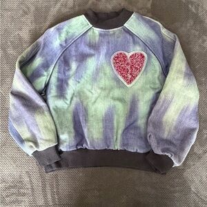 RASTAH beaded broken heart crew neck tie-dye Size Small
